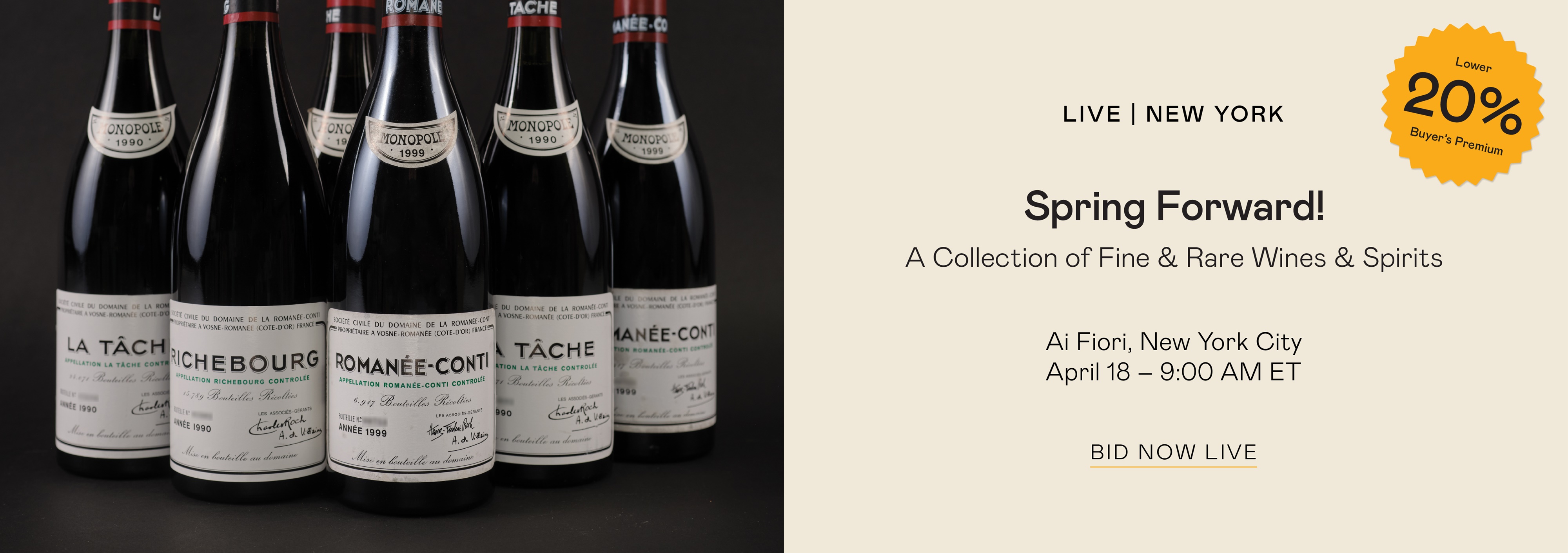 Spring Forward! A Collection of Fine & Rare Wines & Spirits, New York, April 18
